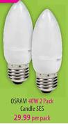 Osram 40W 2Pack Candle SES-Per Pack