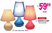  Eurolux Pink or Royal Blue Ceramic Lamp-Each