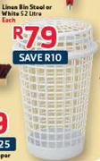 Addis Linen Bin Steel Or White-52ltr