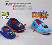 Ben 10/Generator Rex Slippers, Assorted-Boys' Sizes 10-2