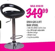 Diva Gas Lift BAr Stool H80-99 x W46.5 x D40.5cm