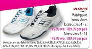Olympic Matchpoint Tennis Shoes Ladies Sizes 4-7 Per Pair