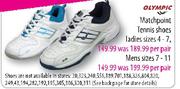 Olympic Matchpoint Tennis Shoes Men Sizes 7-11 Per Pair