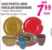 Hand Painted Loose Porcelain Dinnerware Bowl Assorted-Each