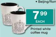 Printed White Coffee Mug - Each