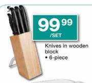 Knives In Wooden Block-6 Pcs Per Set