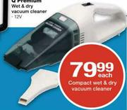 Compact Wet & Dry Vacuum Cleaner-Each