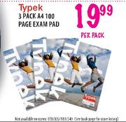 Typek 3 Pack A4 100 Page Exam Pad Per Pack