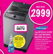 Samsung Metallic Silver Top Load Washing Machine-13Kg