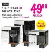 Always Home Hi-Ball Or Whisky Glasses-4 Pack Each