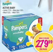 Pampers Active Baby Maxi Plus-120's Per Pack 