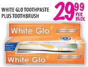 White Glo Toothpaste Plus Toothbrush-Per Pack
