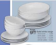 Solid White Range Dinner Plate-each