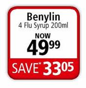 Benylin 4 Flu Syrup-200ml