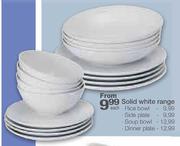 Solid White Dinner Plate-Each