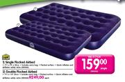 Camp Master Double Flocked Airbed - 191 x 137 x 25cm
