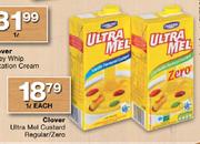 Clover Ultra Mel Custard Regualr/Zero-1L Each
