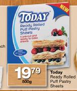 Today Ready Rolled Puff Pastry Sheets-800g