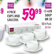 Simple Choice Cups And Saucers-4 Pack