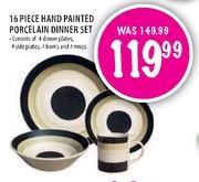 Hand Painted Porcelain Dinner Set-16 Piece