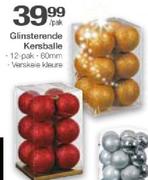 Glinsterende Kersballe-12 Pak Per Pack