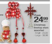 Christmas Small Treetop Stars Assorted Each