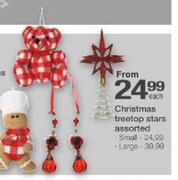 Christmas Large Treetop Stars Assorted Each