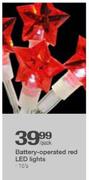 Battery-Operated Red Led Lights-15's