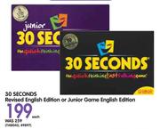 30 Seconds Revised English Edition Or Junior Game English Edition-Each