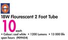 18W Flourescent 2 Foot Tube-Each
