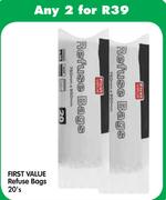 First Value Refuse Bags-2x20's