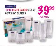 Luminarc 3 Pack Imperator Hi-Ball or Whisky Glasses-per pack