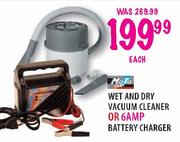 Moto Wet And Dry Vacuum Cleaner Or 6AMP Battery Charger-Each