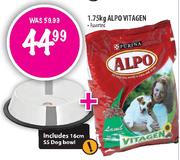 Alpo Vitagen Assorted-1.75kg + 16cm SS Dog Bowl