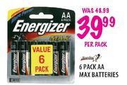 AA Max Batteries-6 per pack