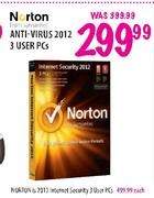 Norton Anti-Virus 2012 3 User PCs