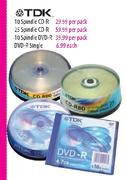 TDK 25 Spindle CD-R-per pack