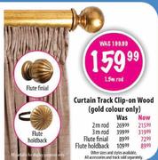 Curtain Track Clip-On Wood-1.5m Rod