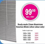 Ready-Made 25mm Aluminium Venetian Blinds-600x1000mm