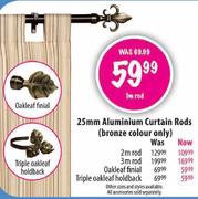 25mm Aluminium Oakleaf Finial Curtain Rods