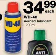 WD-40 Aerosol Lubricant-200ml Each