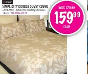 Always Home Simplicity Double Duvet Cover-Queen