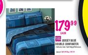 Simple Choice Jersey Blue Double Comforter
