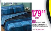 Simple Choice Jersey Blue Double Comforter-Queen