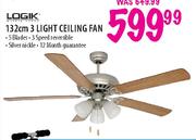 Logik 132cm 3 Light Ceiling Fan