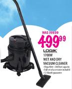 Logik 1700W Wet & Dry Vacuum Cleaner