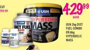 USN Diet Fuel Combo-2kg Or Hyperbolic Mass-6kg