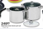 Stainless Steel Stock Pot Set-7.5 Ltr & 12 Ltr per set