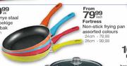 Fortress Non-Stick Frying Pan Assorted Colours-28cm each