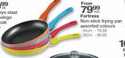 Fortress Non-Stick Frying Pan Assorted Colours-24cm each